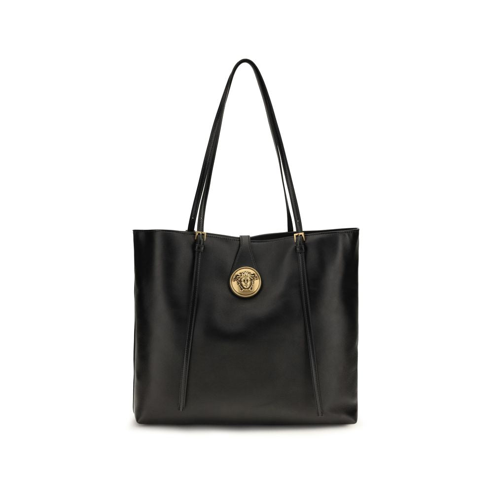 Schwarze Lammleder Schultertasche Ovis Aries Versace