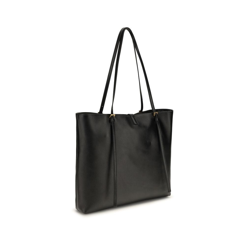 Schwarze Lammleder Schultertasche Ovis Aries Versace
