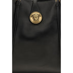 Schwarze Lammleder Schultertasche Ovis Aries Versace