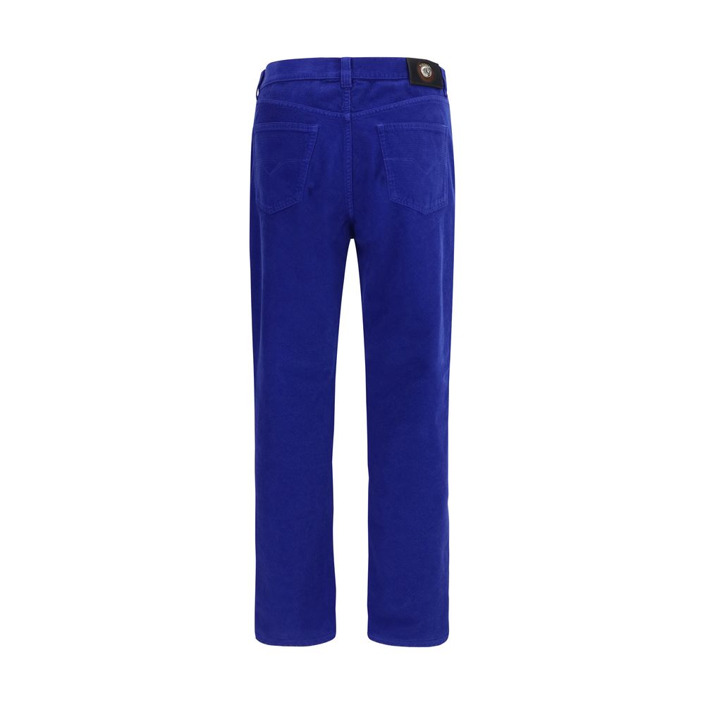 Blaue Jeans aus Baumwolle im geraden Schnitt Versace