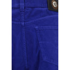 Blaue Jeans aus Baumwolle im geraden Schnitt Versace