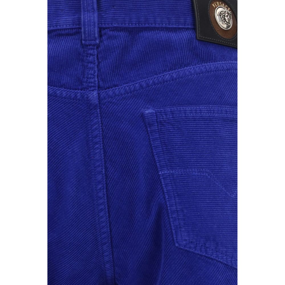 Blaue Jeans aus Baumwolle im geraden Schnitt Versace