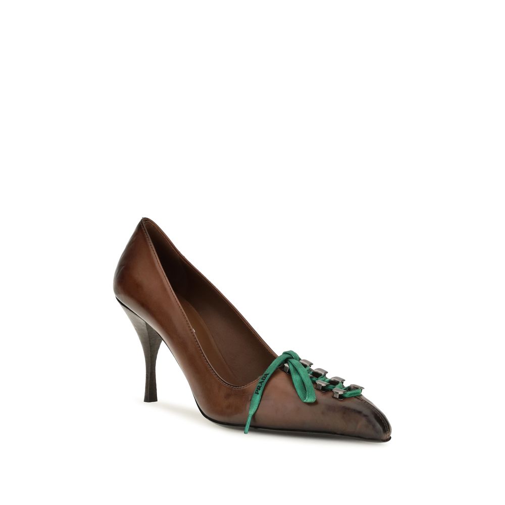 Prada Braune Pumps aus Kalbsleder