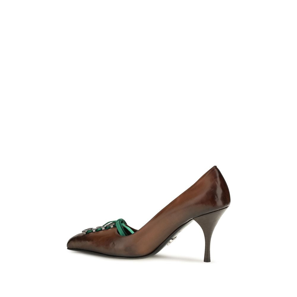 Prada Braune Pumps aus Kalbsleder