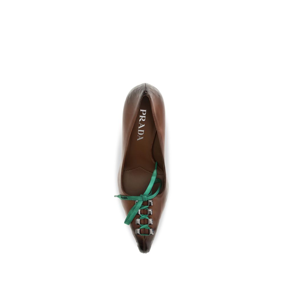 Prada Braune Pumps aus Kalbsleder