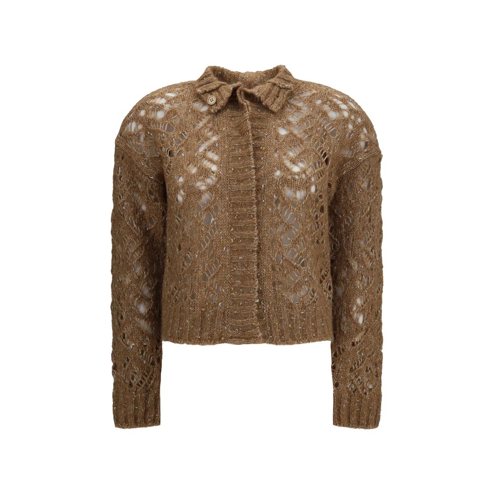 Brauner Alpaka Vicugna Pacos Cardigan Max Mara