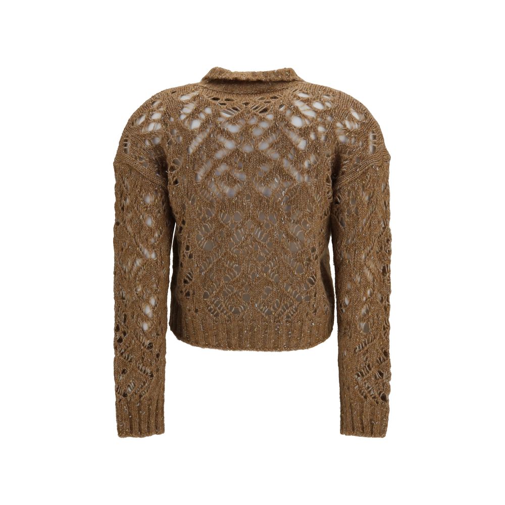 Brauner Alpaka Vicugna Pacos Cardigan Max Mara