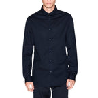 Blaues Baumwollhemd Armani Exchange