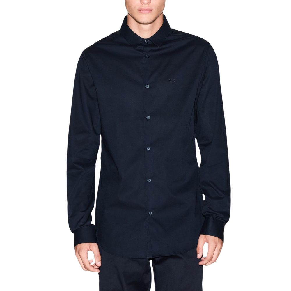 Blaues Baumwollhemd Armani Exchange