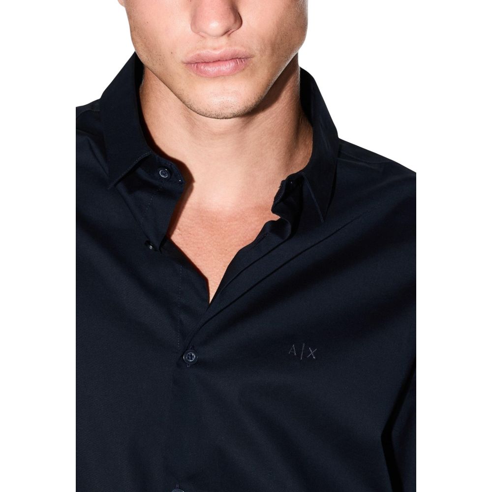 Blaues Baumwollhemd Armani Exchange