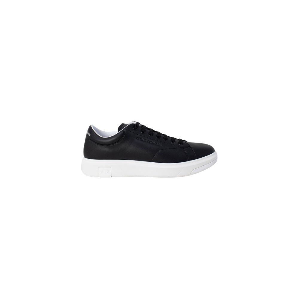 Schwarze Leder Low-Top-Sneaker Armani Exchange