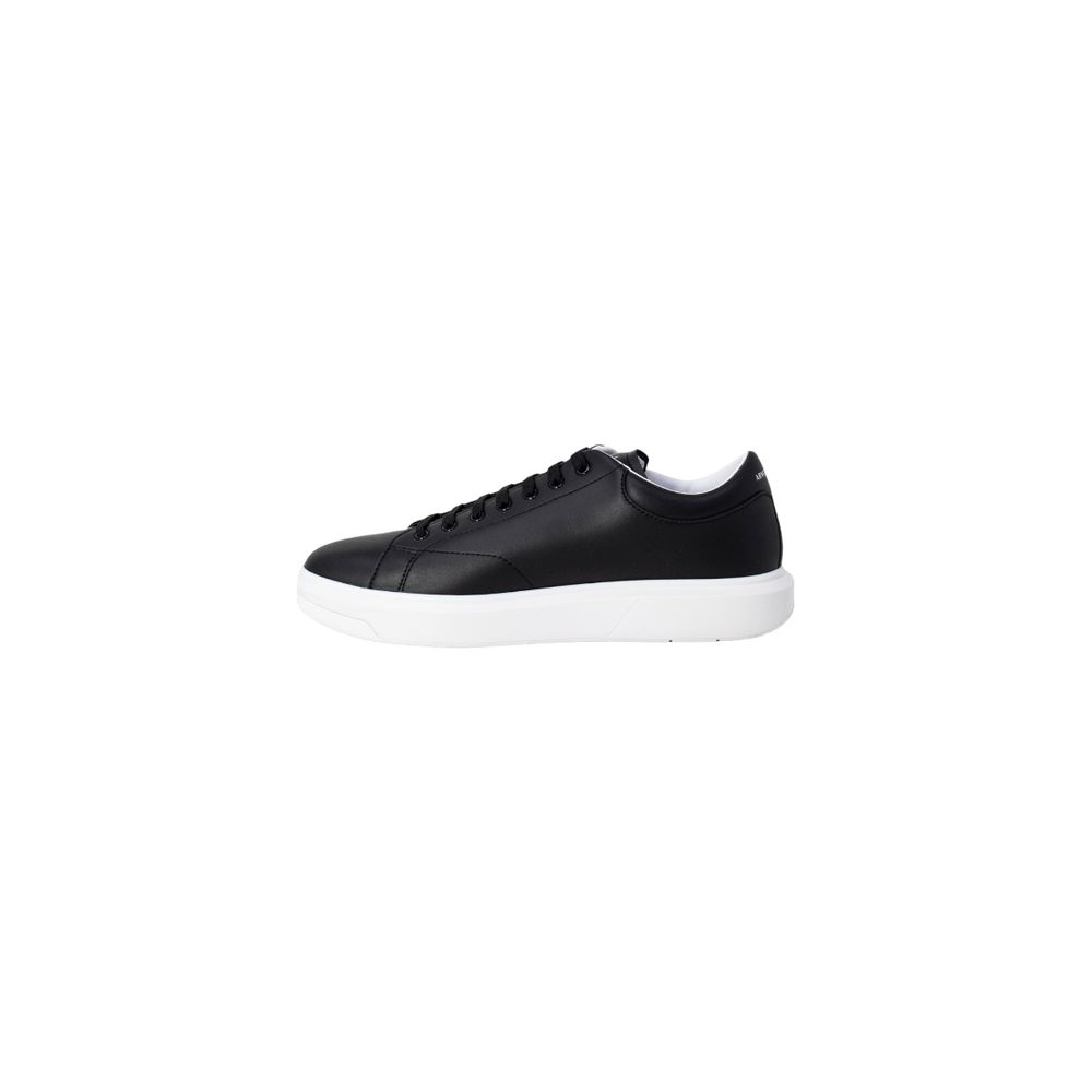 Schwarze Leder Low-Top-Sneaker Armani Exchange