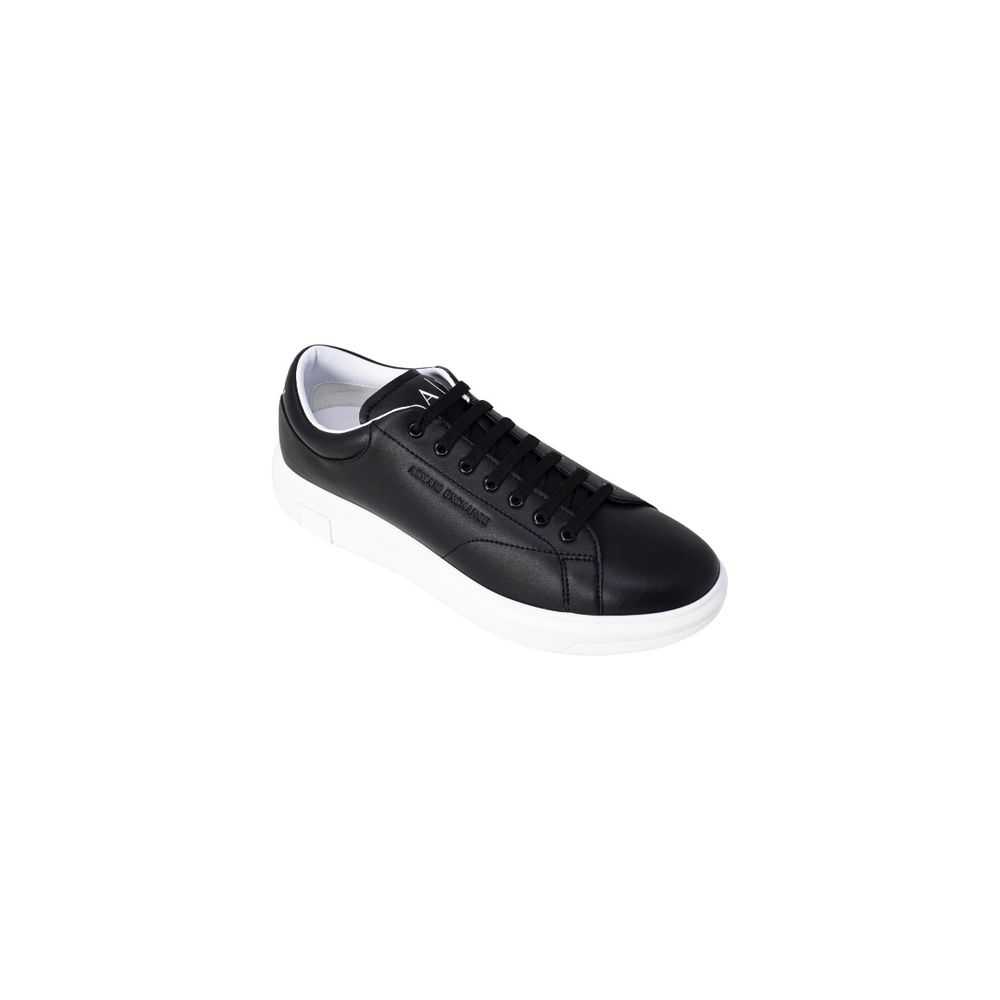 Schwarze Leder Low-Top-Sneaker Armani Exchange