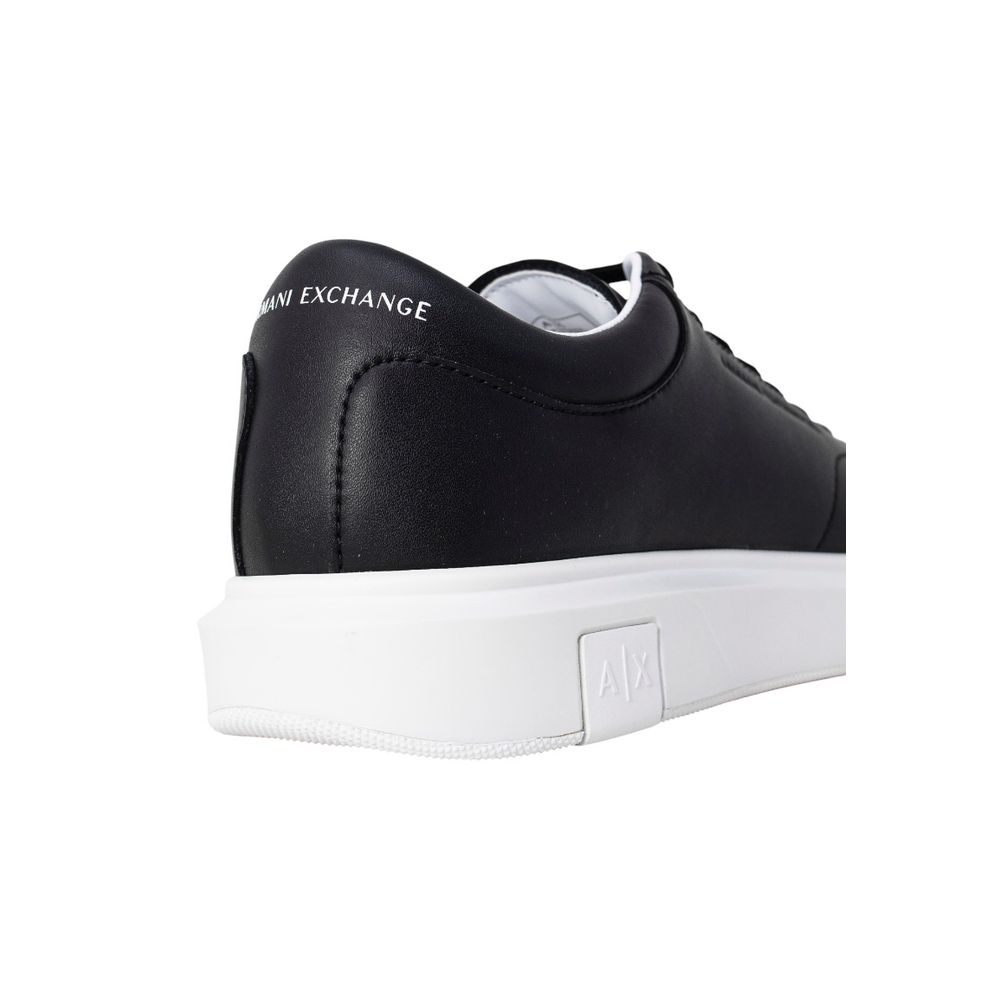 Schwarze Leder Low-Top-Sneaker Armani Exchange