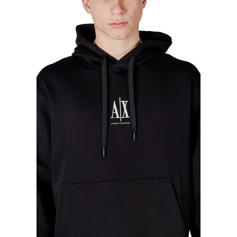 Schwarzer Baumwoll-Hoodie Armani Exchange