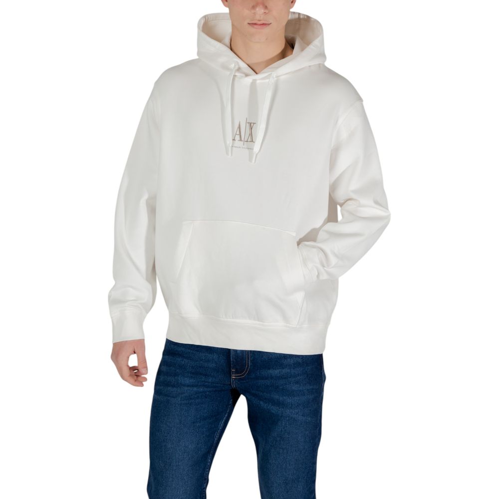 Creme Baumwoll-Kapuzenpullover Armani Exchange