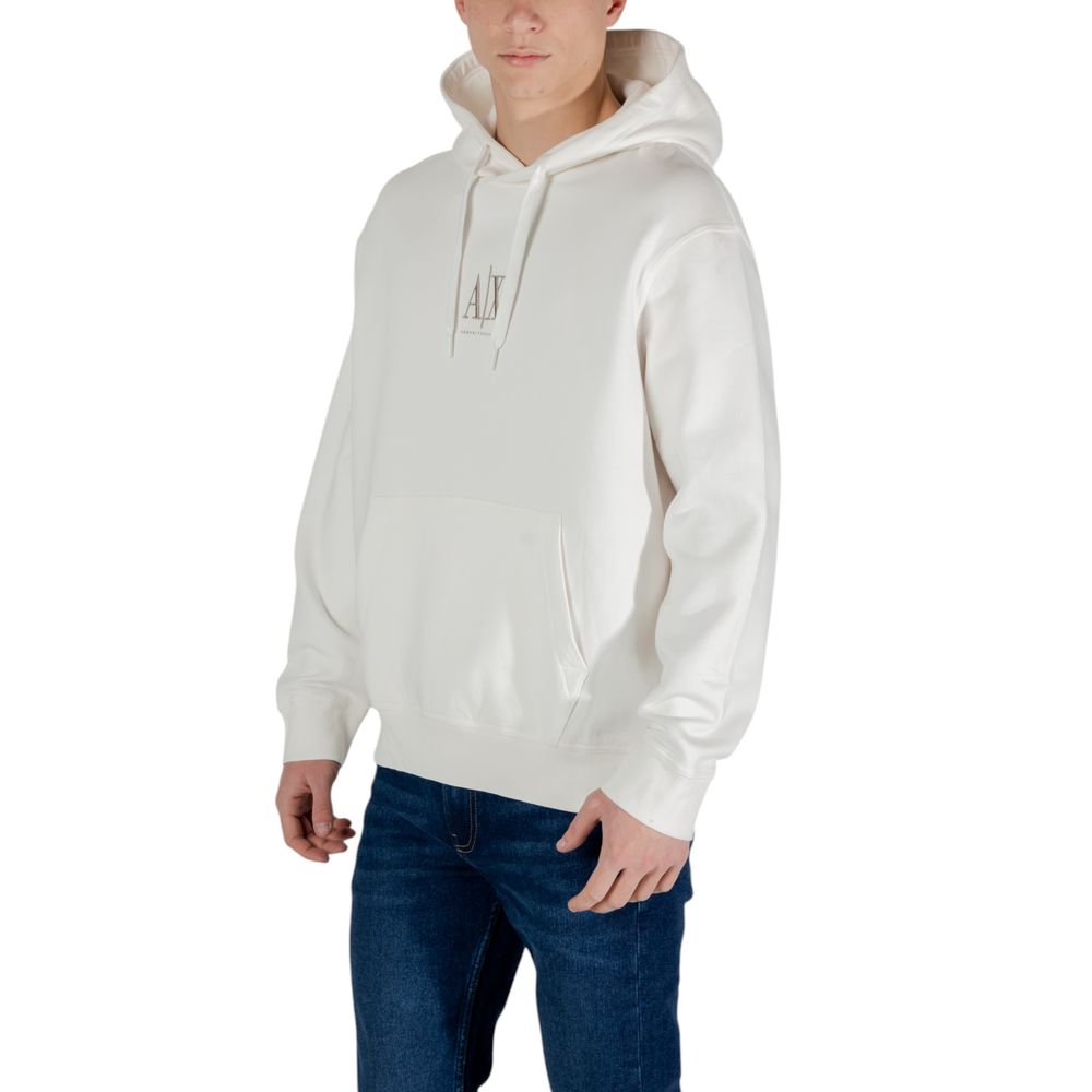 Creme Baumwoll-Kapuzenpullover Armani Exchange
