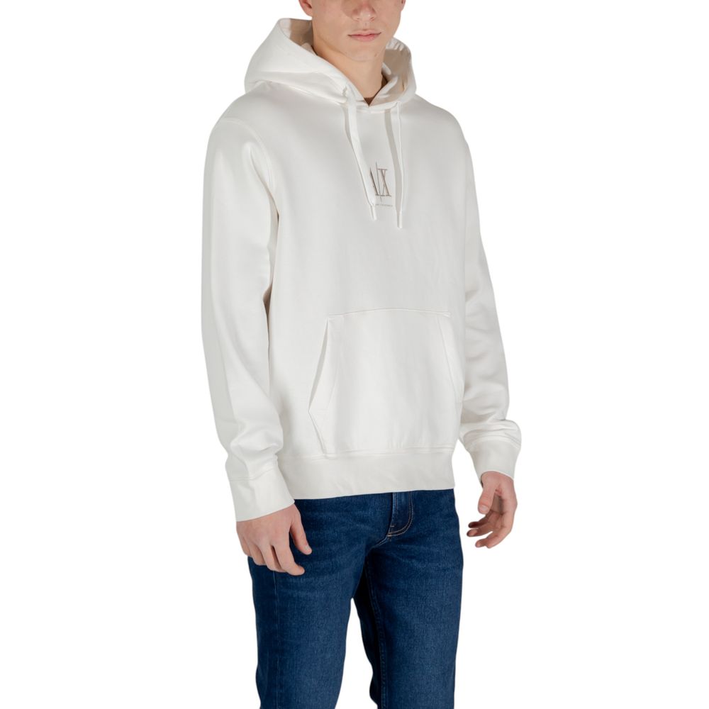 Creme Baumwoll-Kapuzenpullover Armani Exchange