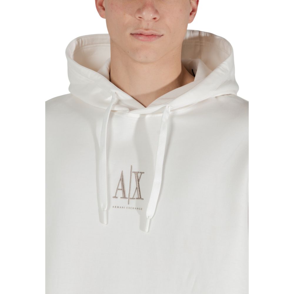 Creme Baumwoll-Kapuzenpullover Armani Exchange