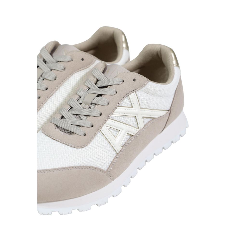 Beige Calf Leather Bos Taurus Athletic Sneakers Armani Exchange