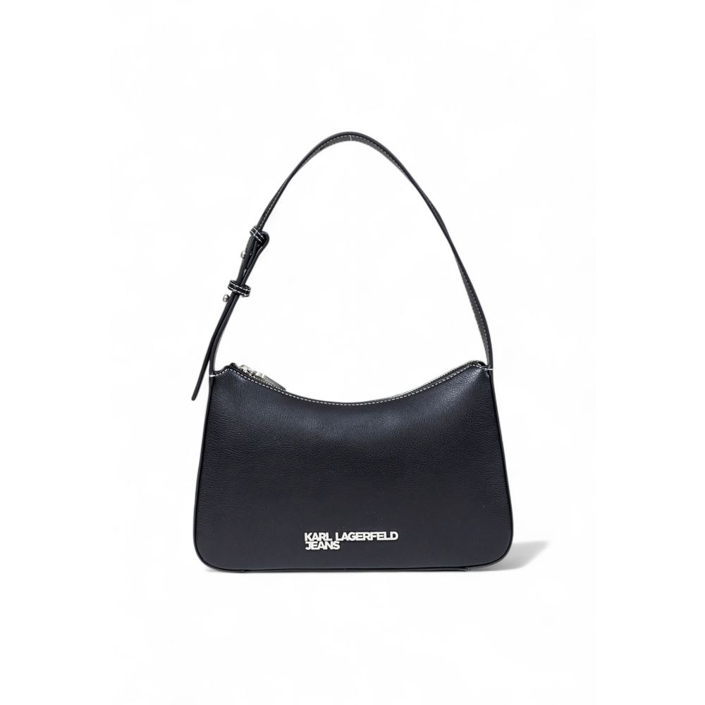 Schwarze Kunstleder-Handtasche Karl Lagerfeld