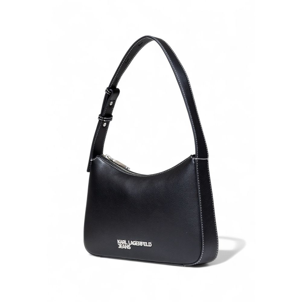 Schwarze Kunstleder-Handtasche Karl Lagerfeld