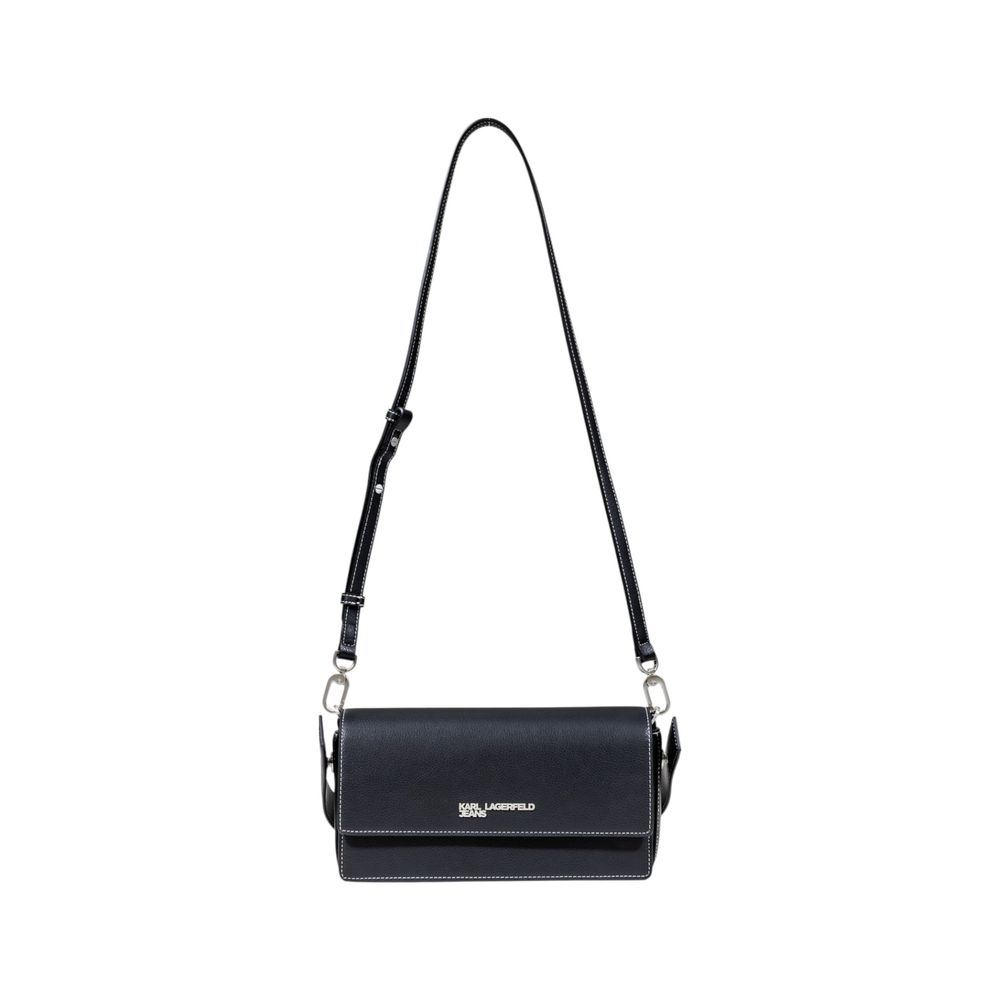 Schwarze Kunstleder-Handtasche Karl Lagerfeld