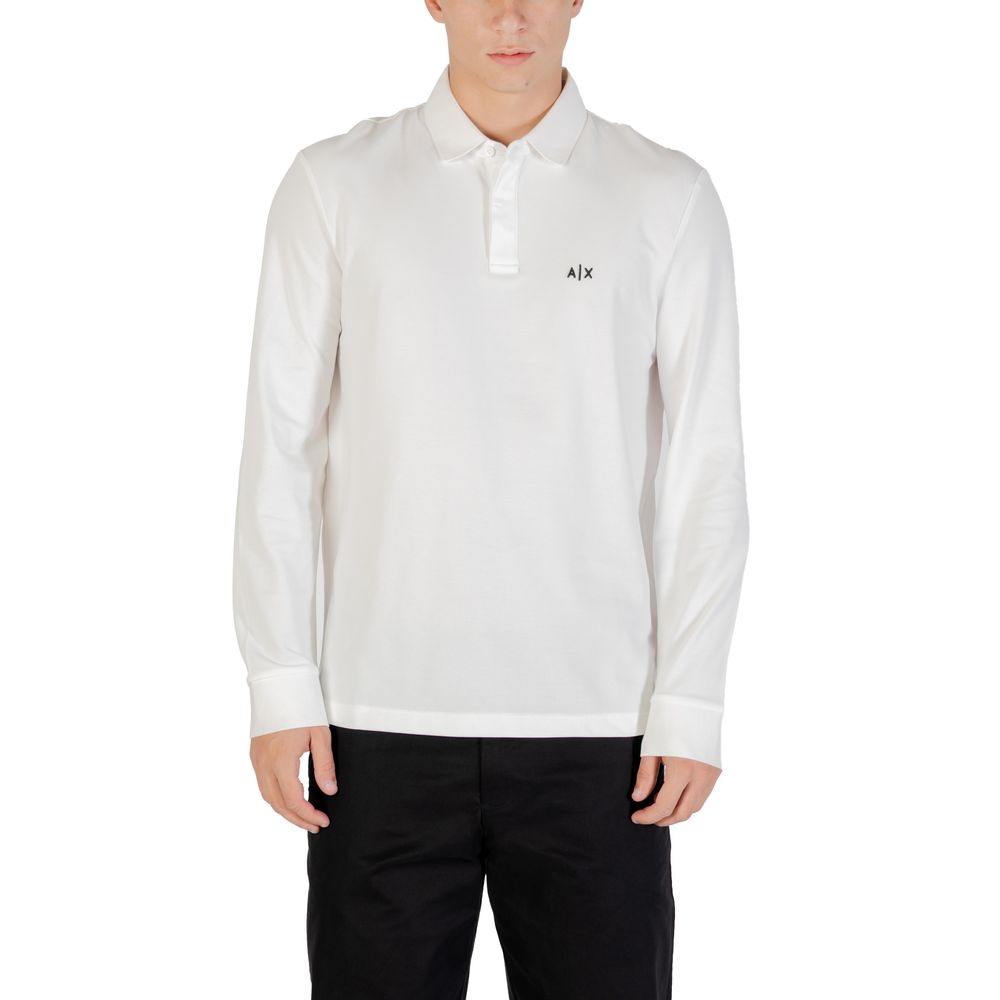 Cremefarbenes Langarm-T-Shirt aus Baumwolle Armani Exchange
