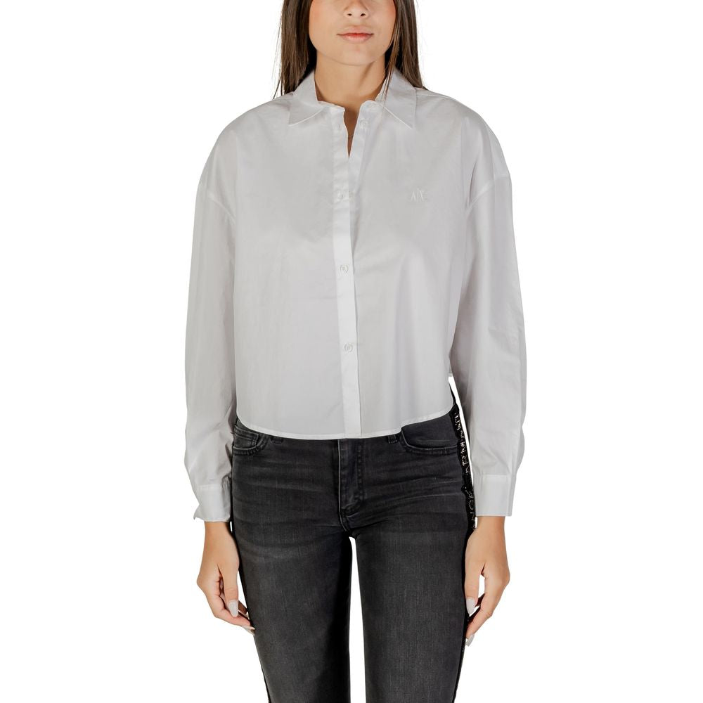 Weiße Baumwollbluse Armani Exchange