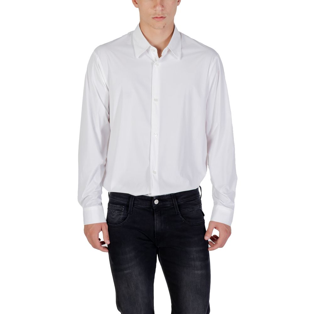 Hemdbluse aus cremefarbener Baumwolle mit Elasthan Armani Exchange