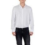 Hemdbluse aus cremefarbener Baumwolle mit Elasthan Armani Exchange