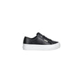 Schwarze Leder Low-Top-Sneaker Calvin Klein Jeans