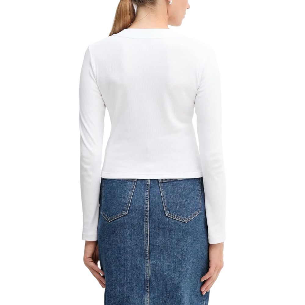 Weißes Langarm-T-Shirt aus Baumwolle Calvin Klein Jeans