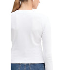 Weißes Langarm-T-Shirt aus Baumwolle Calvin Klein Jeans