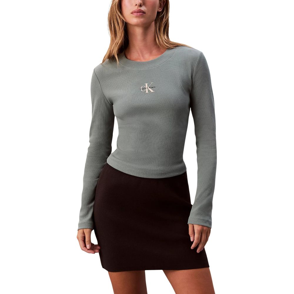 Zweifarbige Baumwoll-Langarmshirt Calvin Klein Jeans
