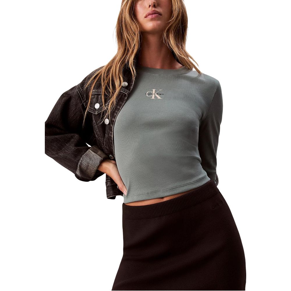 Zweifarbige Baumwoll-Langarmshirt Calvin Klein Jeans