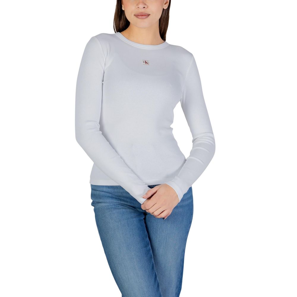 Weißes Langarm-T-Shirt aus Baumwolle Calvin Klein Jeans