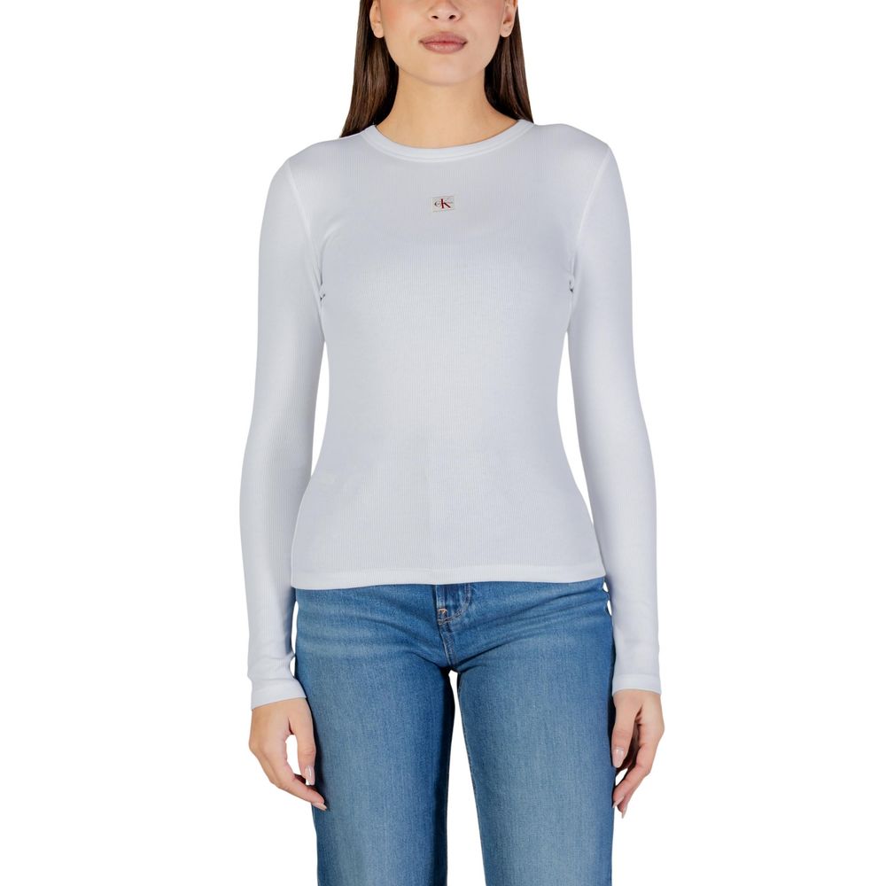 Weißes Langarm-T-Shirt aus Baumwolle Calvin Klein Jeans