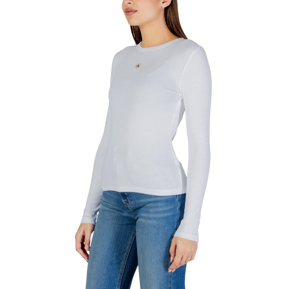 Weißes Langarm-T-Shirt aus Baumwolle Calvin Klein Jeans