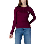 Langärmeliges T-Shirt aus Bordeaux-Baumwolle Calvin Klein Jeans