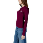 Langärmeliges T-Shirt aus Bordeaux-Baumwolle Calvin Klein Jeans