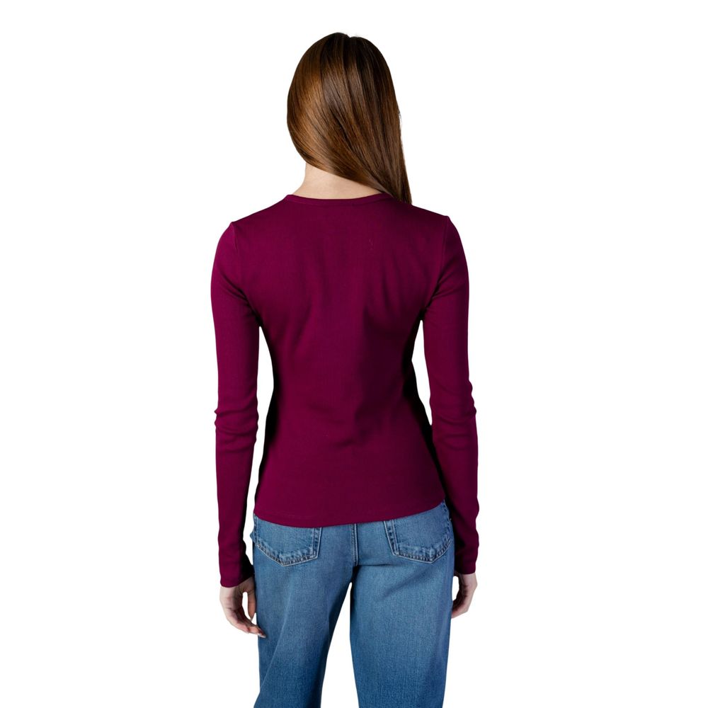 Langärmeliges T-Shirt aus Bordeaux-Baumwolle Calvin Klein Jeans
