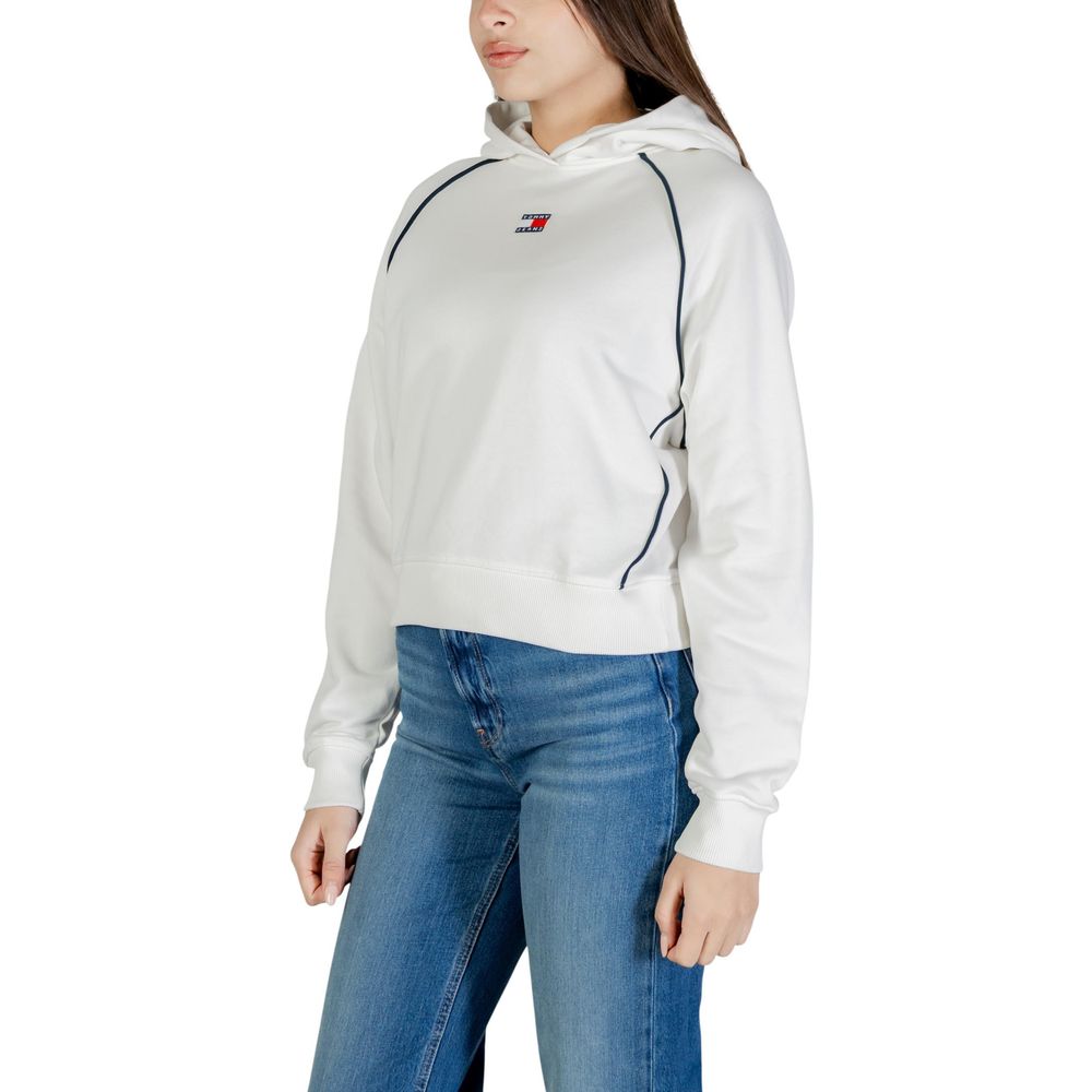 Cremefarbene Kapuzenjacke aus recycelter Baumwolle Tommy Hilfiger Jeans