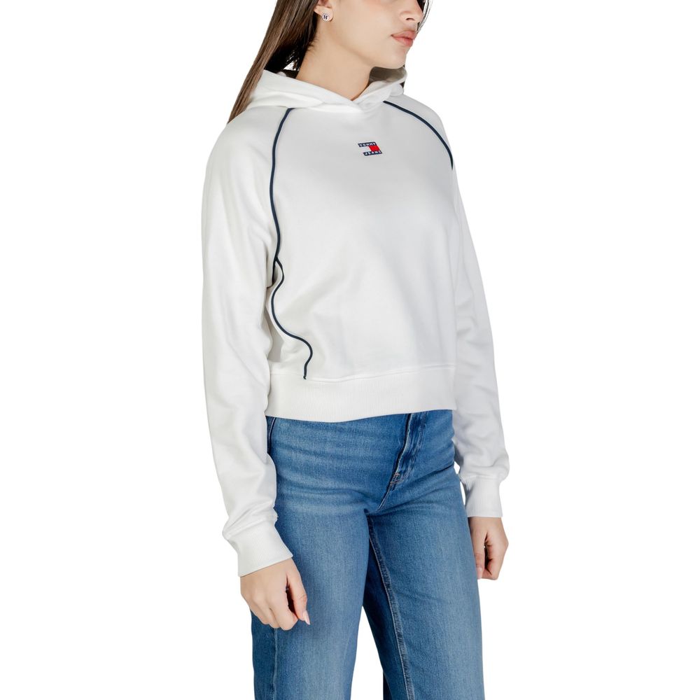Cremefarbene Kapuzenjacke aus recycelter Baumwolle Tommy Hilfiger Jeans