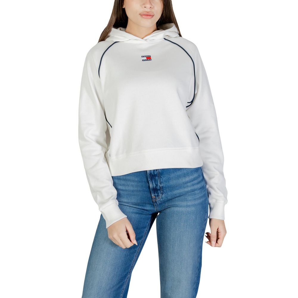 Cremefarbene Kapuzenjacke aus recycelter Baumwolle Tommy Hilfiger Jeans