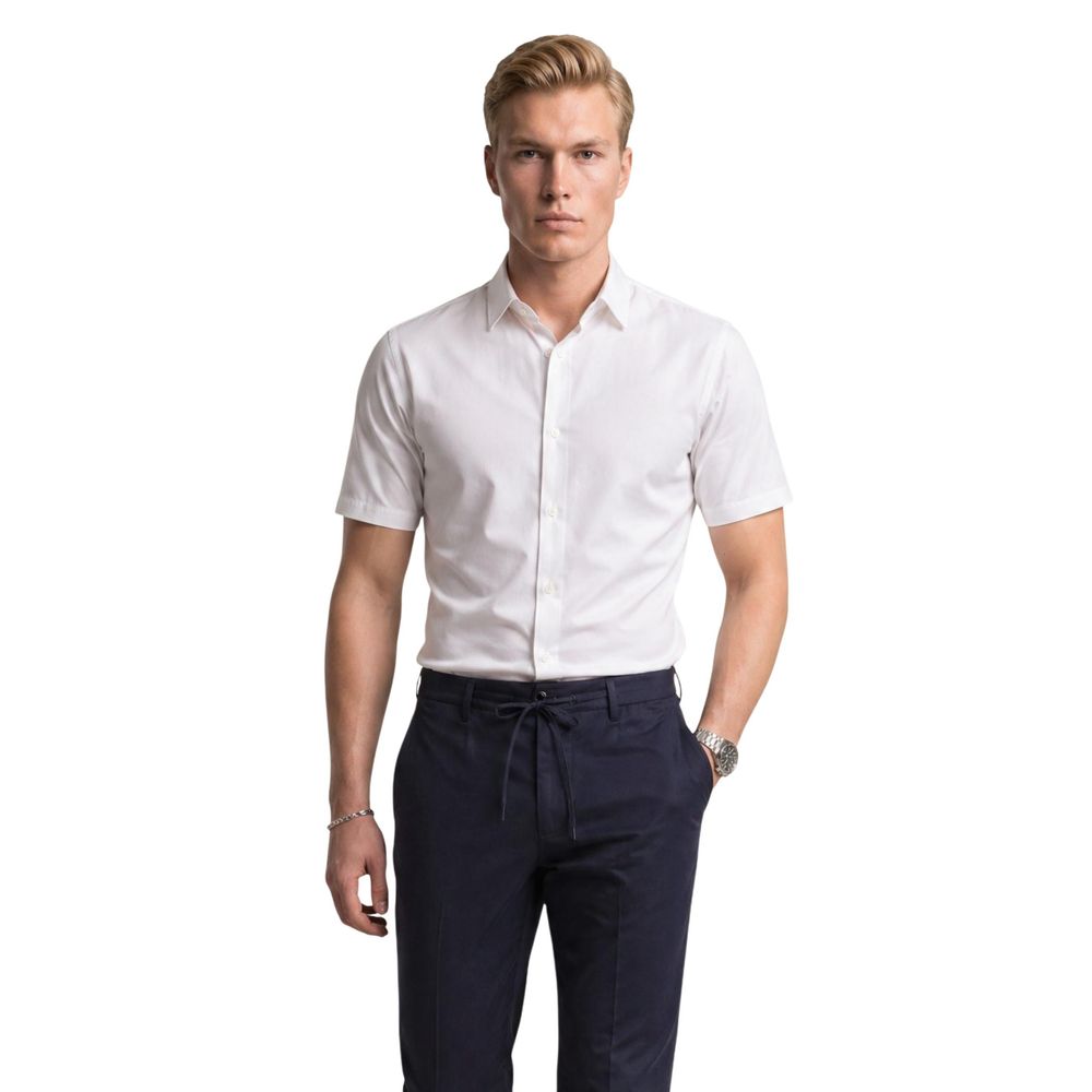 Weißes Polyamid-Shirt mit kurzen Ärmeln Armani Exchange