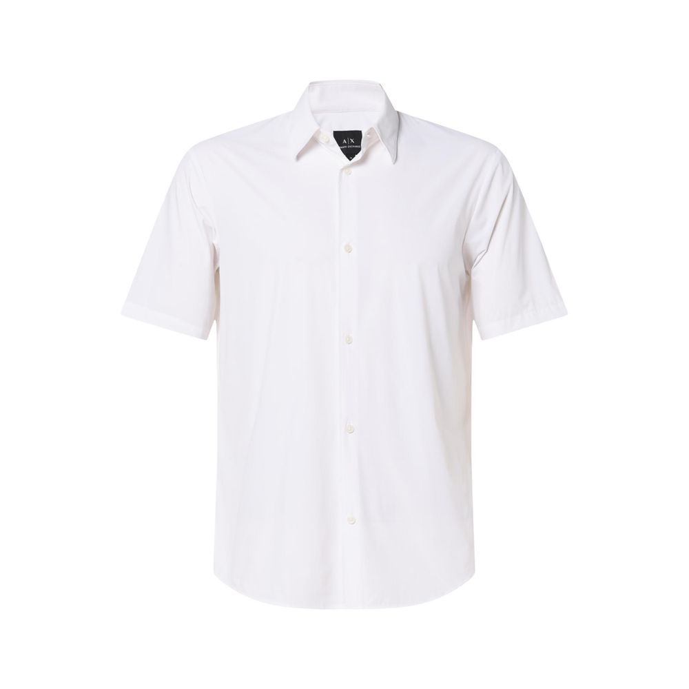 Weißes Polyamid-Shirt mit kurzen Ärmeln Armani Exchange