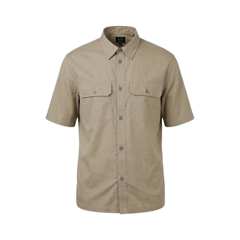 Beige Baumwoll-Shirt mit kurzen Ärmeln Armani Exchange