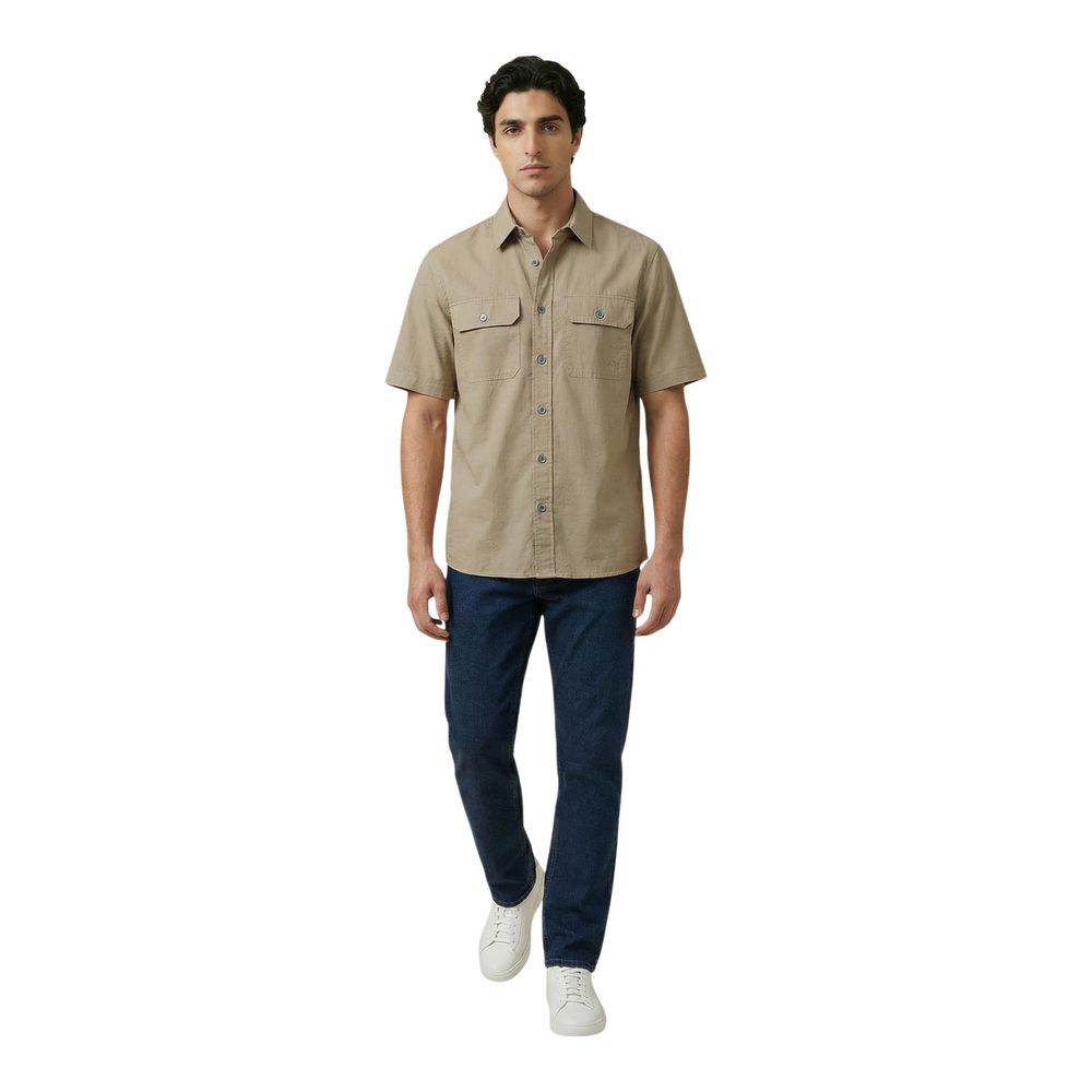 Beige Baumwoll-Shirt mit kurzen Ärmeln Armani Exchange
