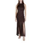 Langes Braunes Polyamid-Kleid Guess